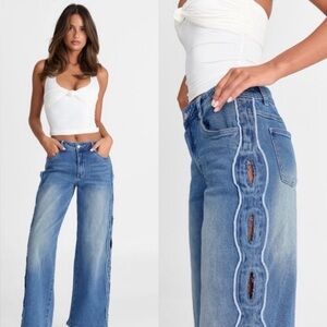 SASHA THERESE Cairo Wide Leg Cutout Jean size S